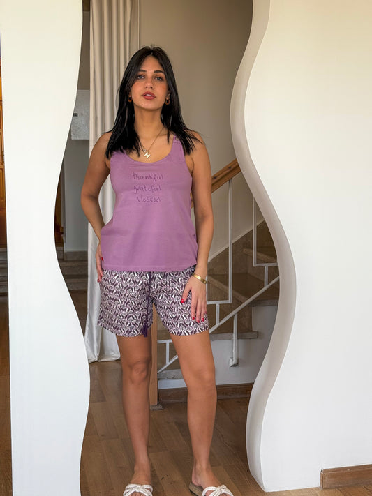 "Grateful" Pajama Shorts