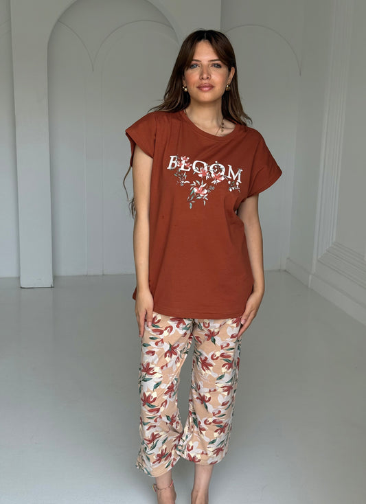 "BLOOM" Bermuda Pajama Set