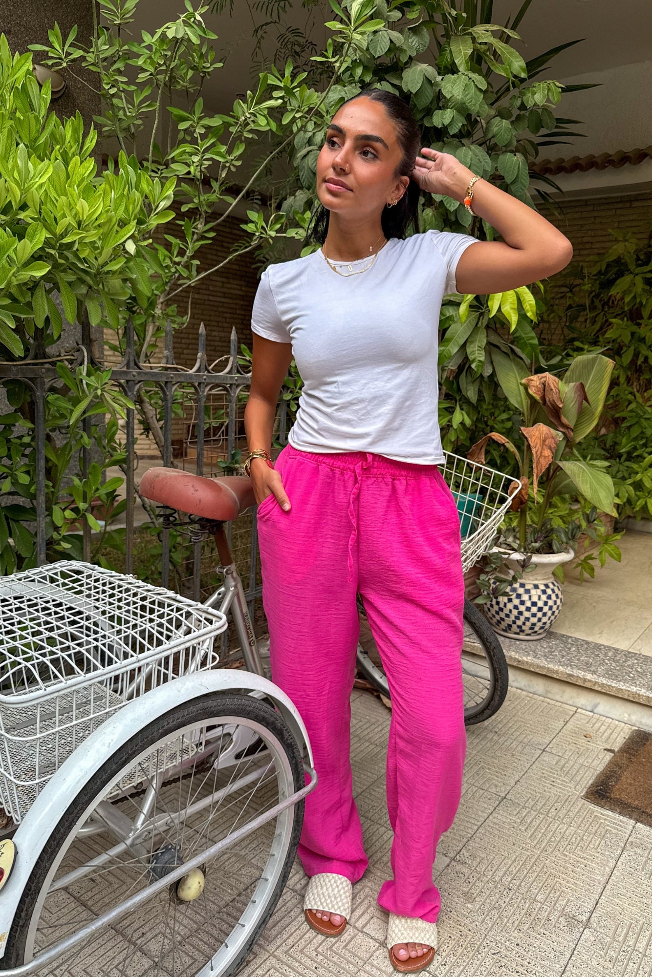Fuchsia Linen Pants