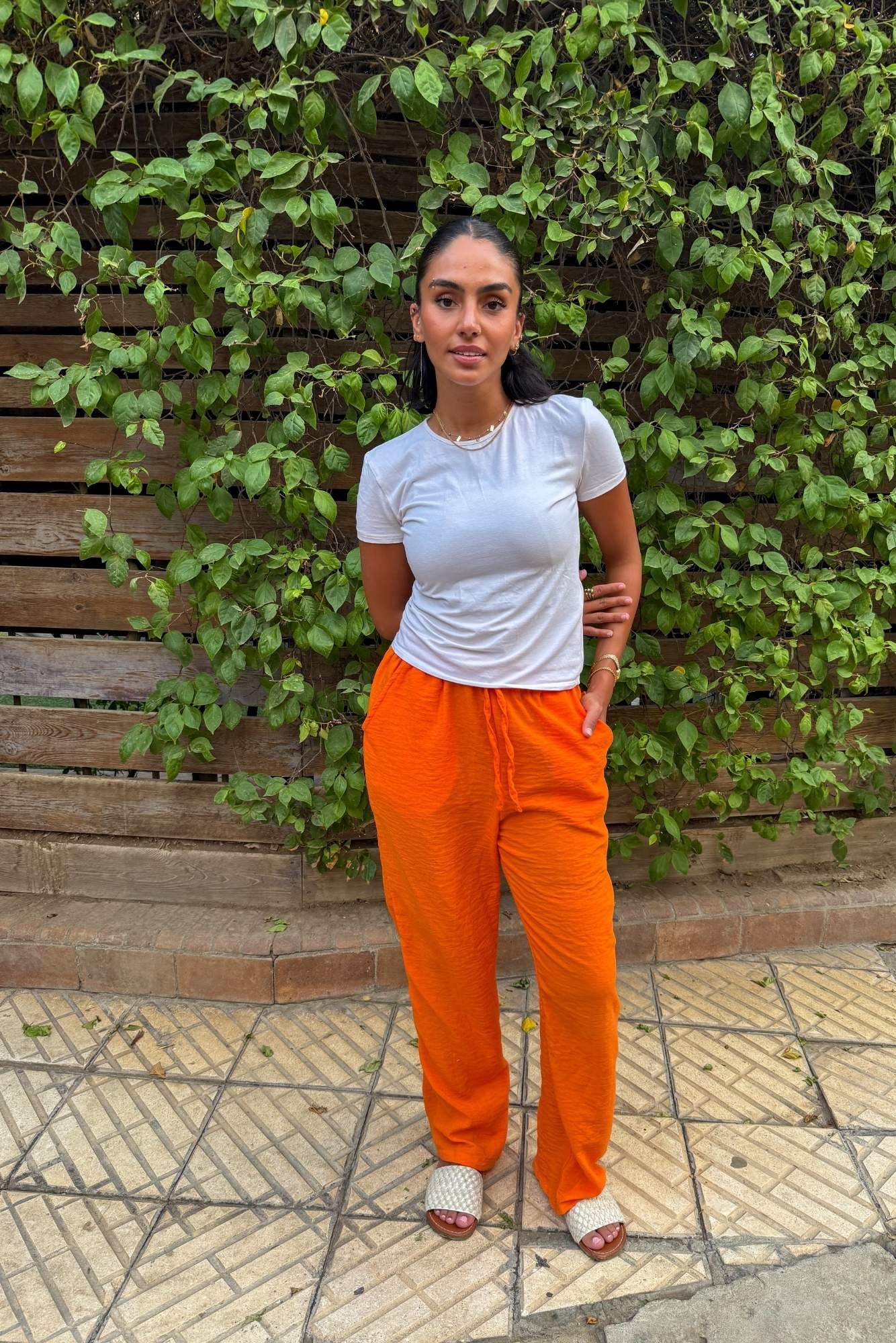 Orange  Linen Pants