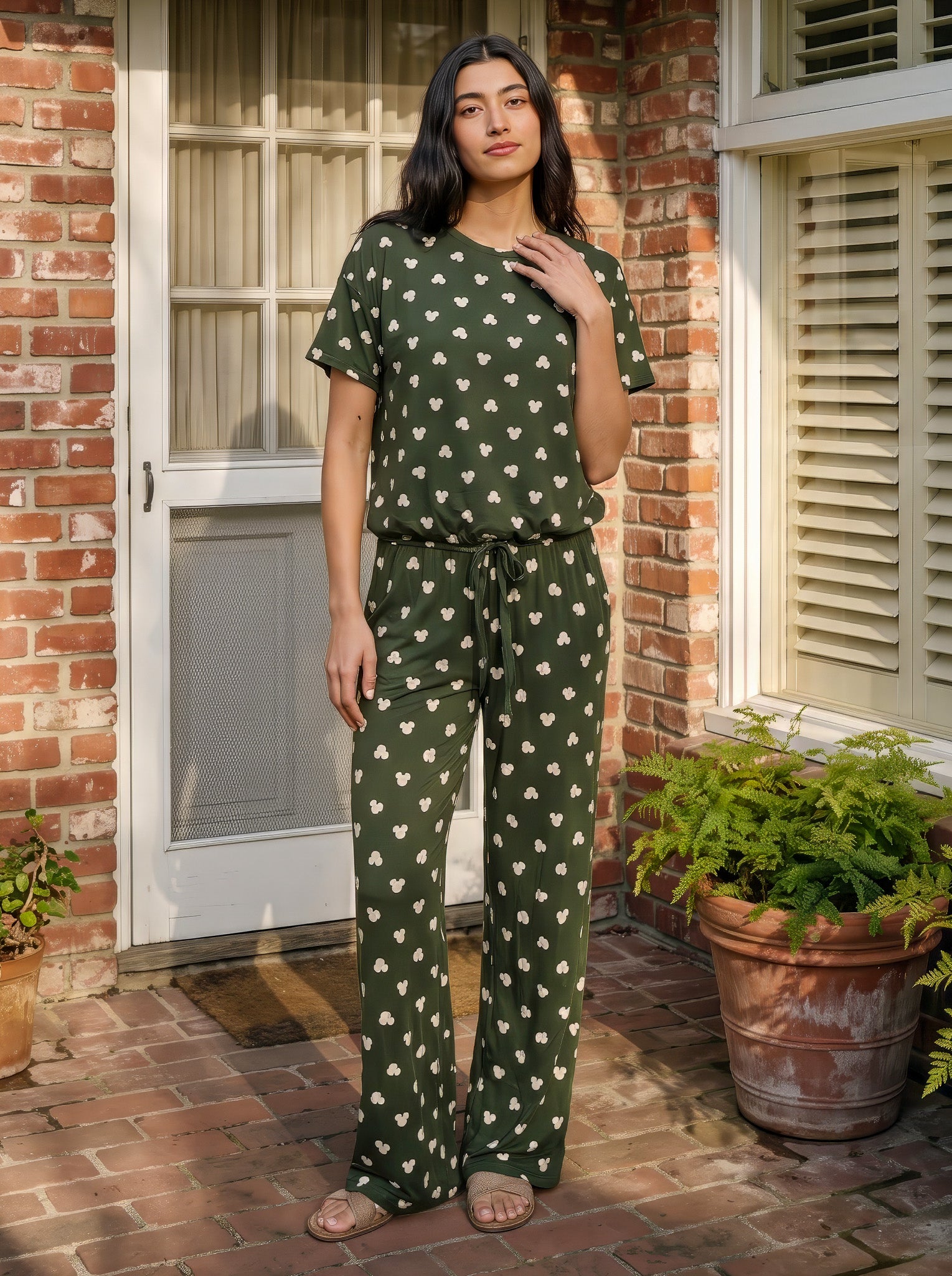Mickey Olive Pajama Set