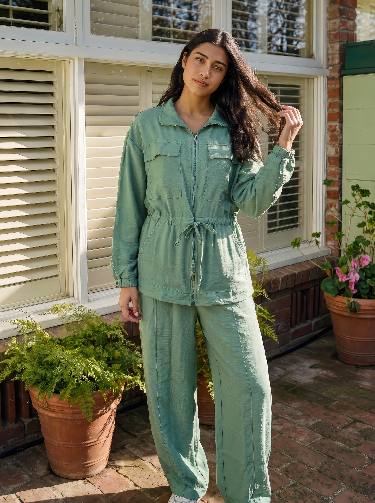 Mint Green Linen Set
