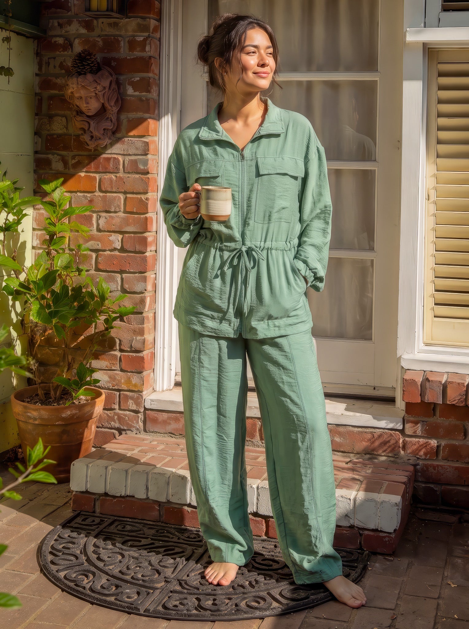 Mint Green Linen Set