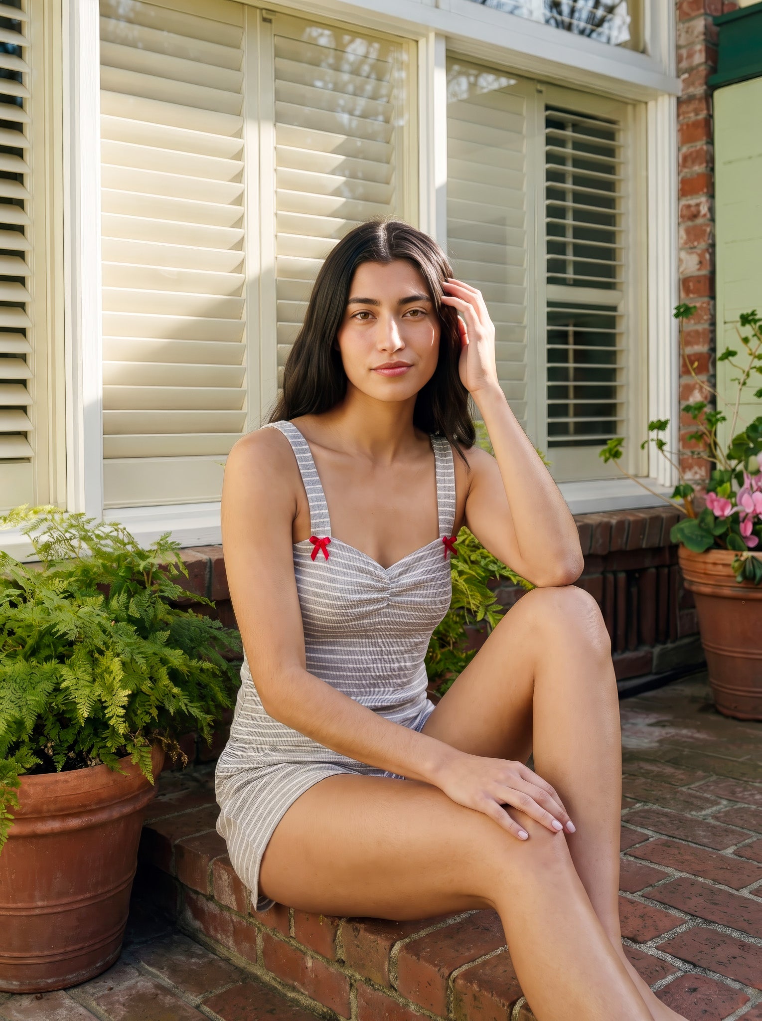 Striped Bow Pajama Short