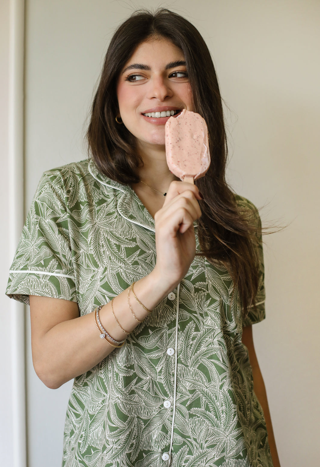 Olive Leaf Pajama Shorts