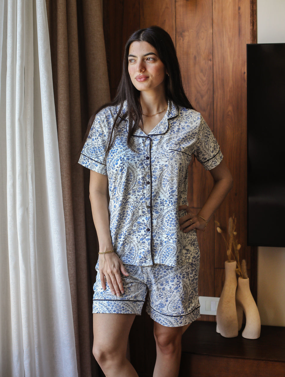 "Blue Paisley"  Pajama Shorts