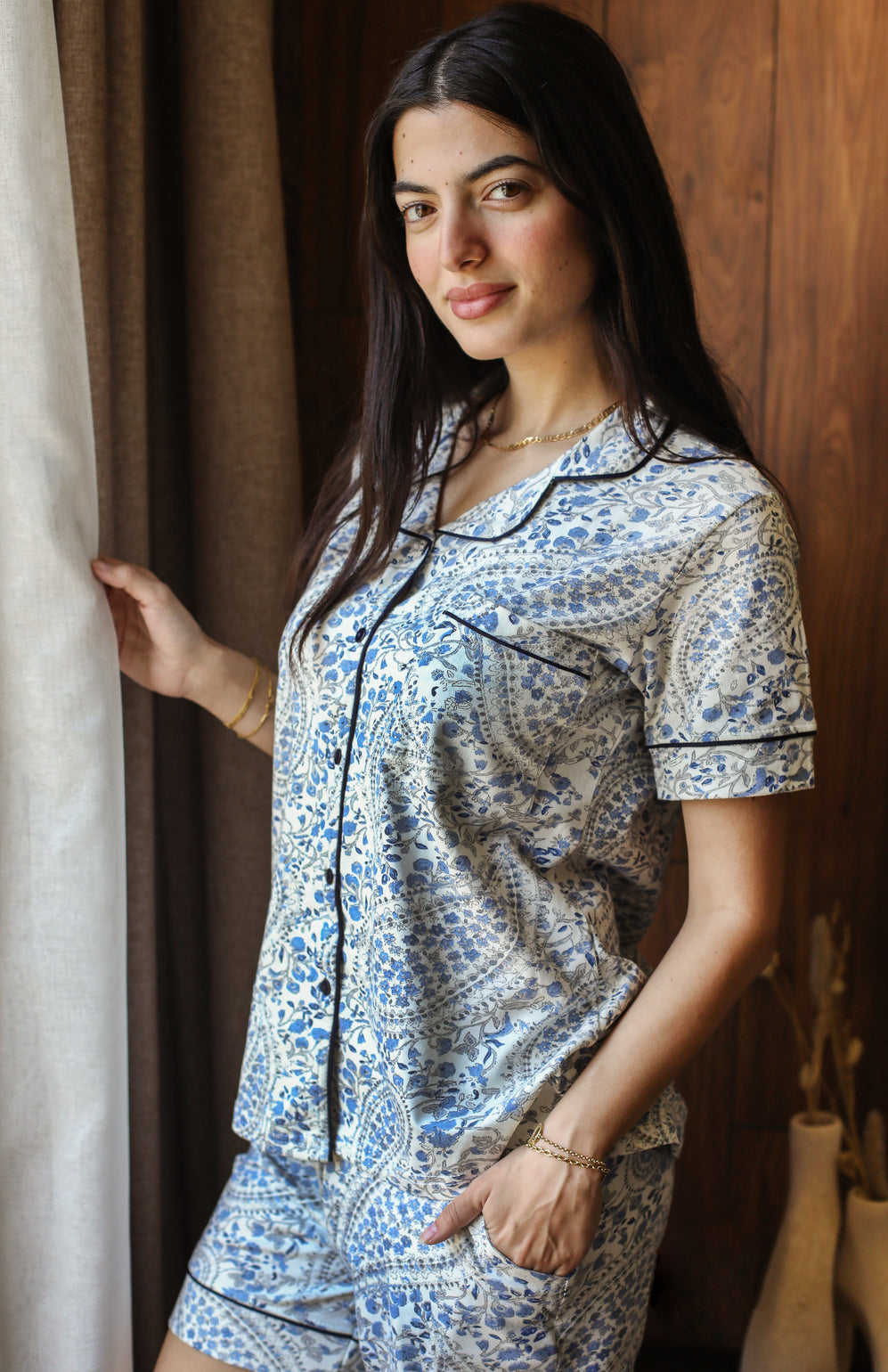 "Blue Paisley"  Pajama Shorts