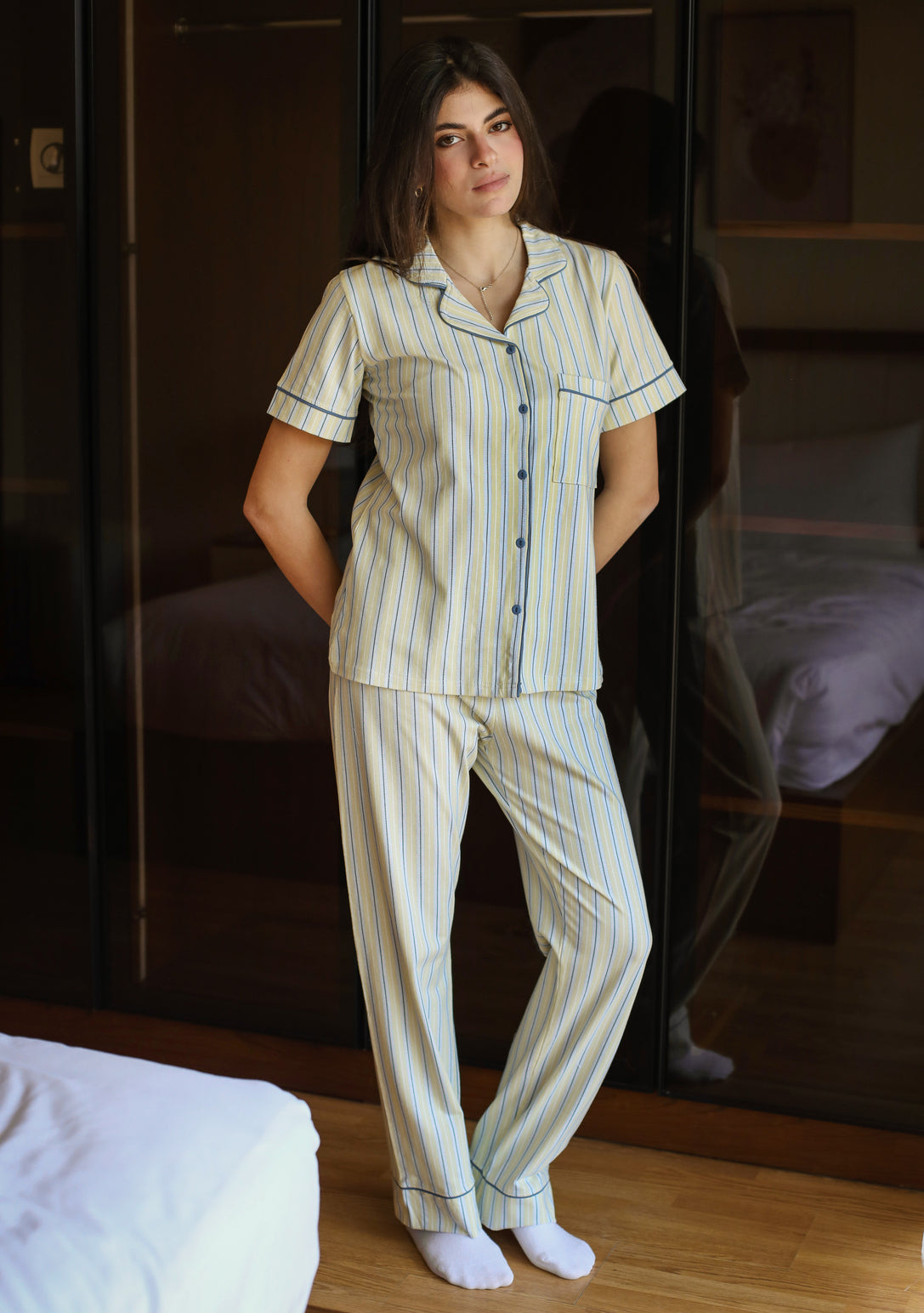 Yellow Stripe Pajama Set