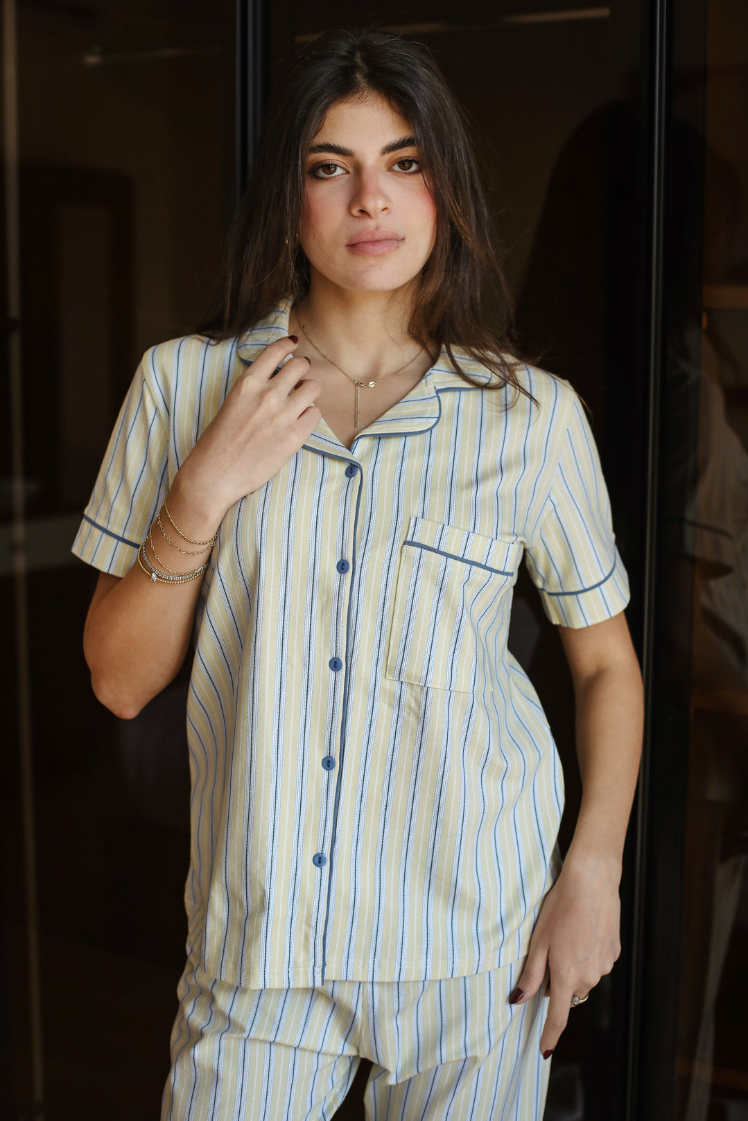 Yellow Stripe Pajama Set