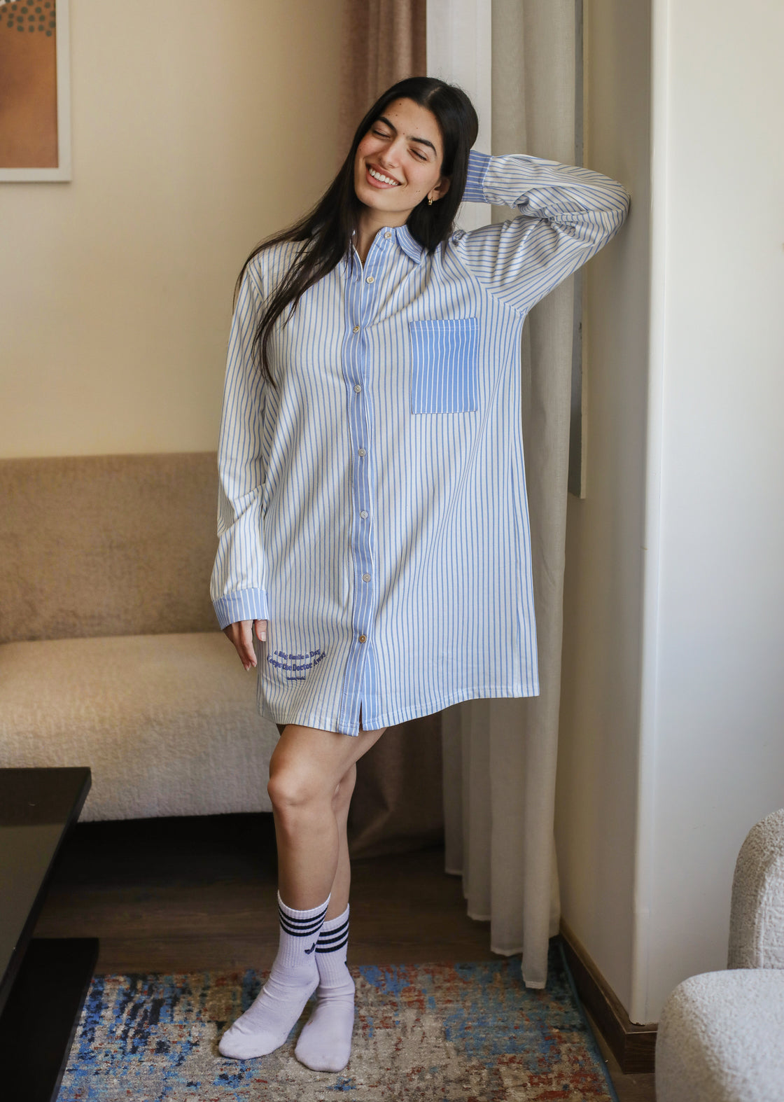 "Sky Stripe" Nightshirt