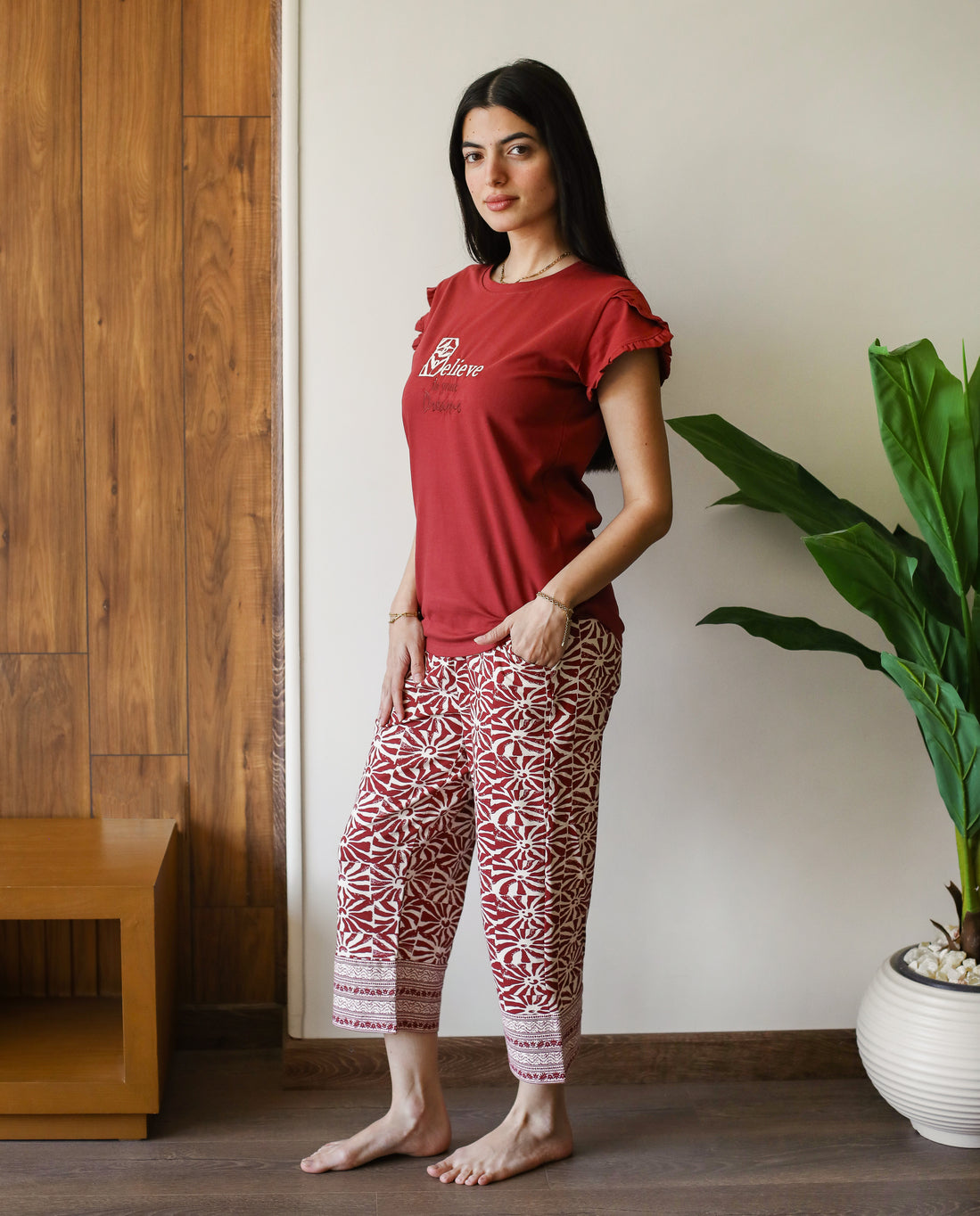 "Believe" Bermuda pajama set