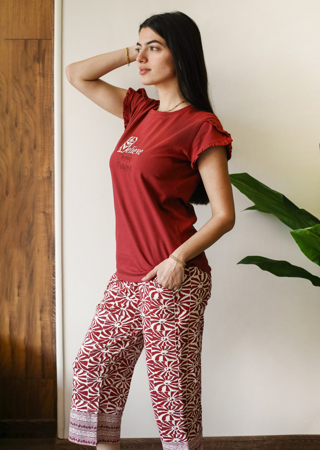 "Believe" Bermuda pajama set