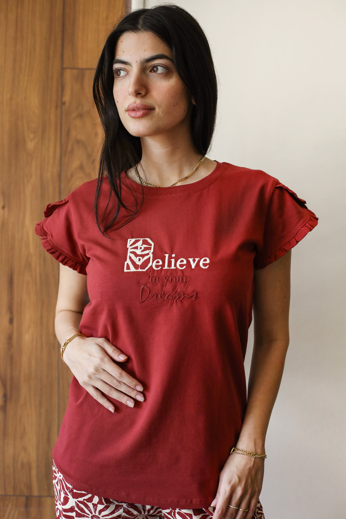 "Believe" Bermuda pajama set