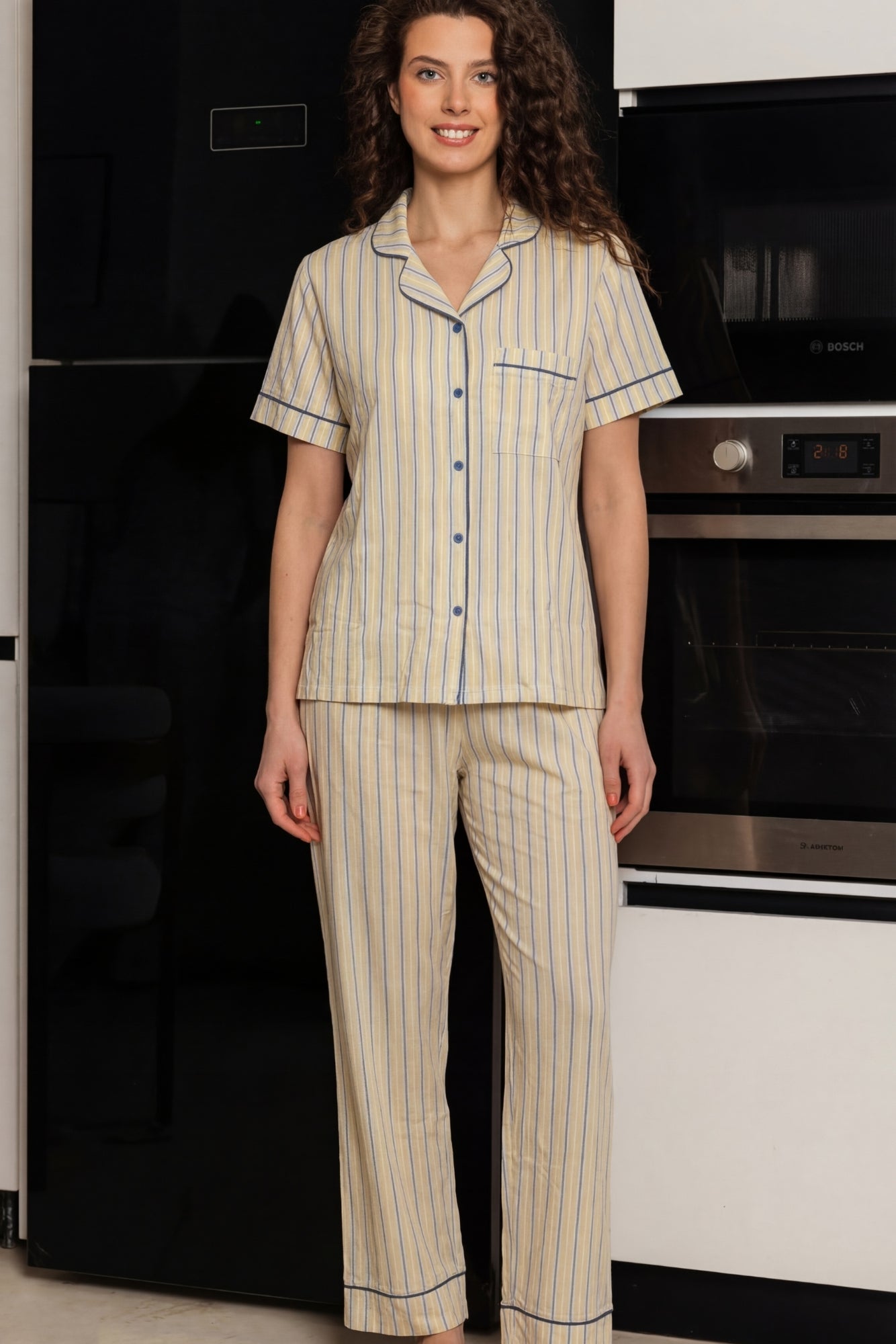 Yellow Stripe Pajama Set