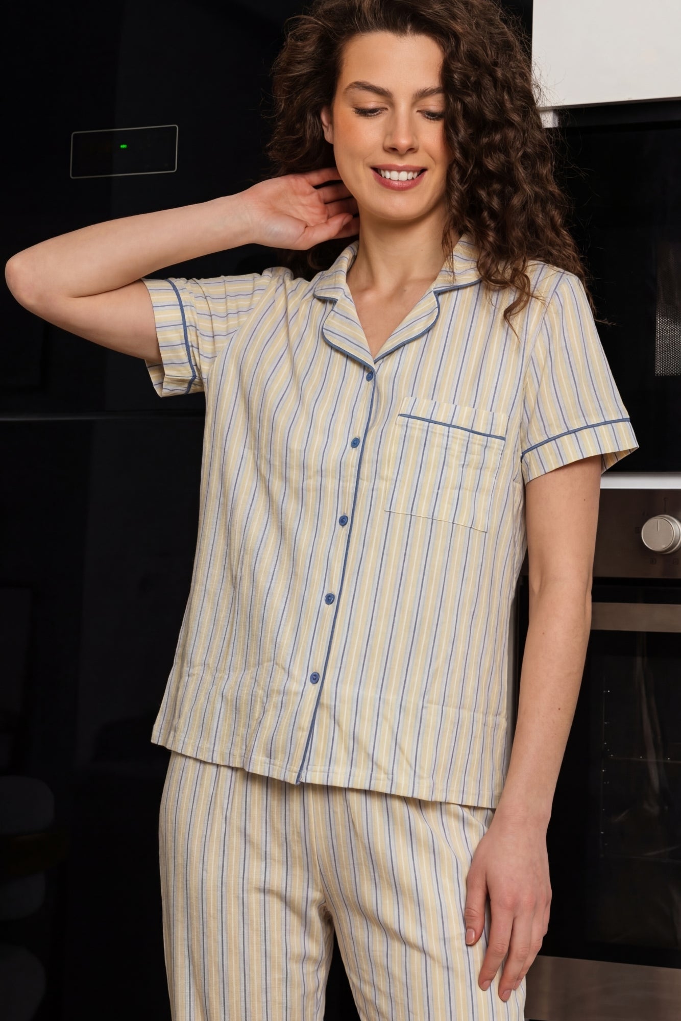 Yellow Stripe Pajama Set