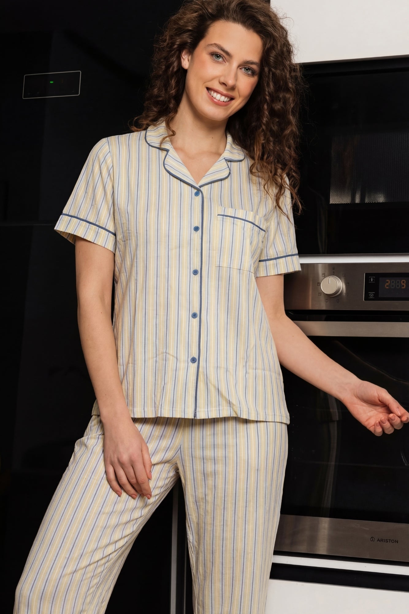 Yellow Stripe Pajama Set