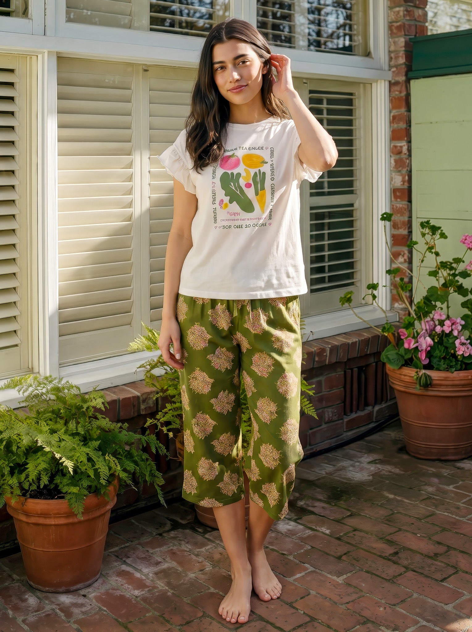 "Vegetables" Bermuda Pajama Set