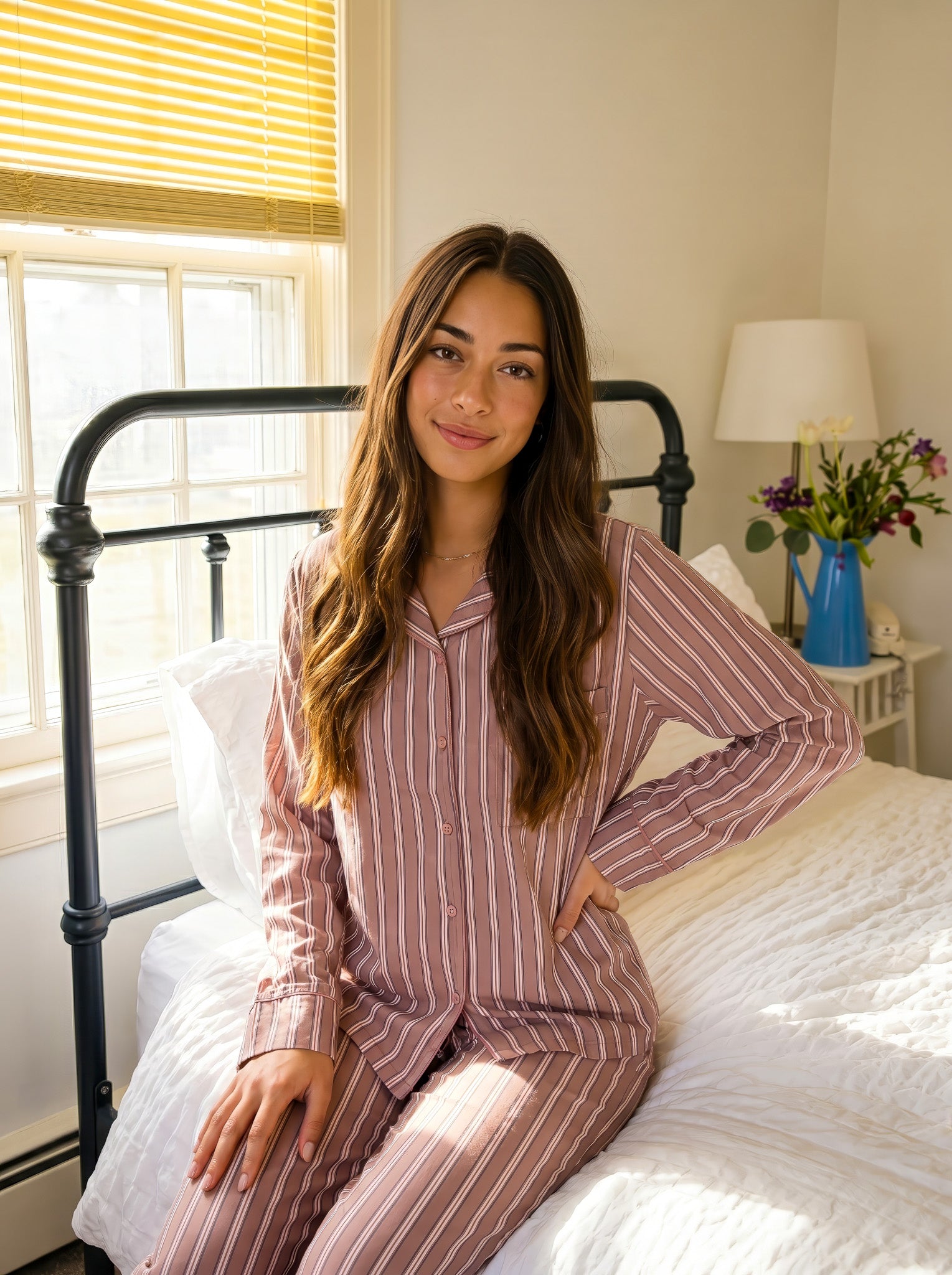Striped Cashmere Pajama Set