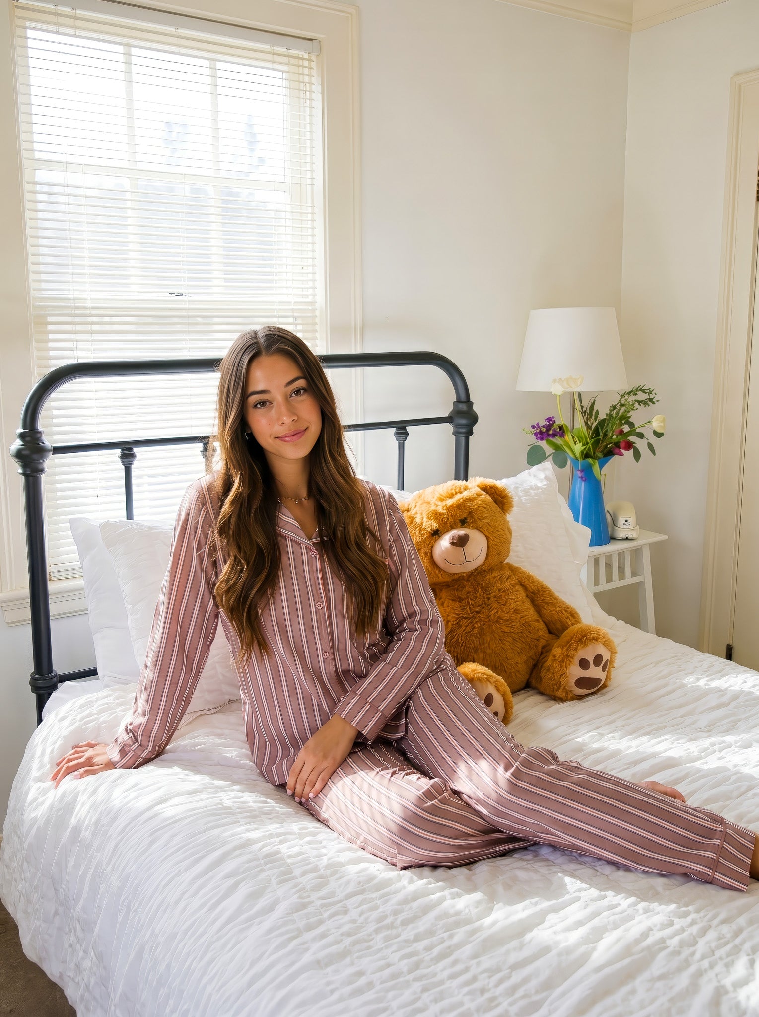Striped Cashmere Pajama Set