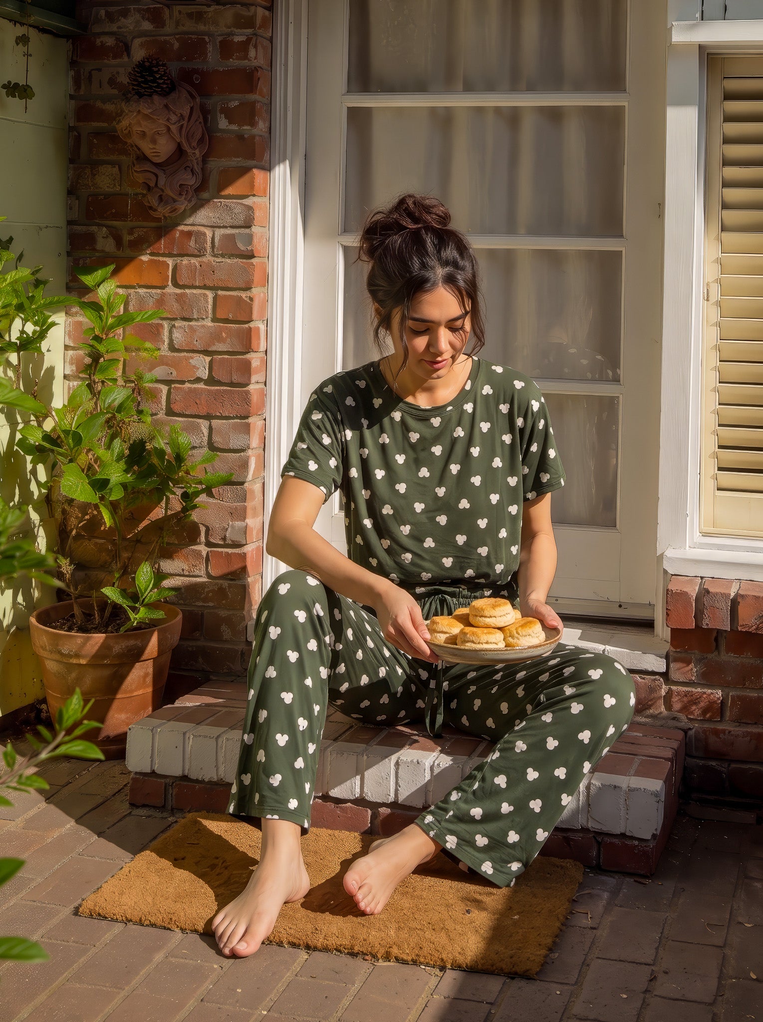 Mickey Olive Pajama Set