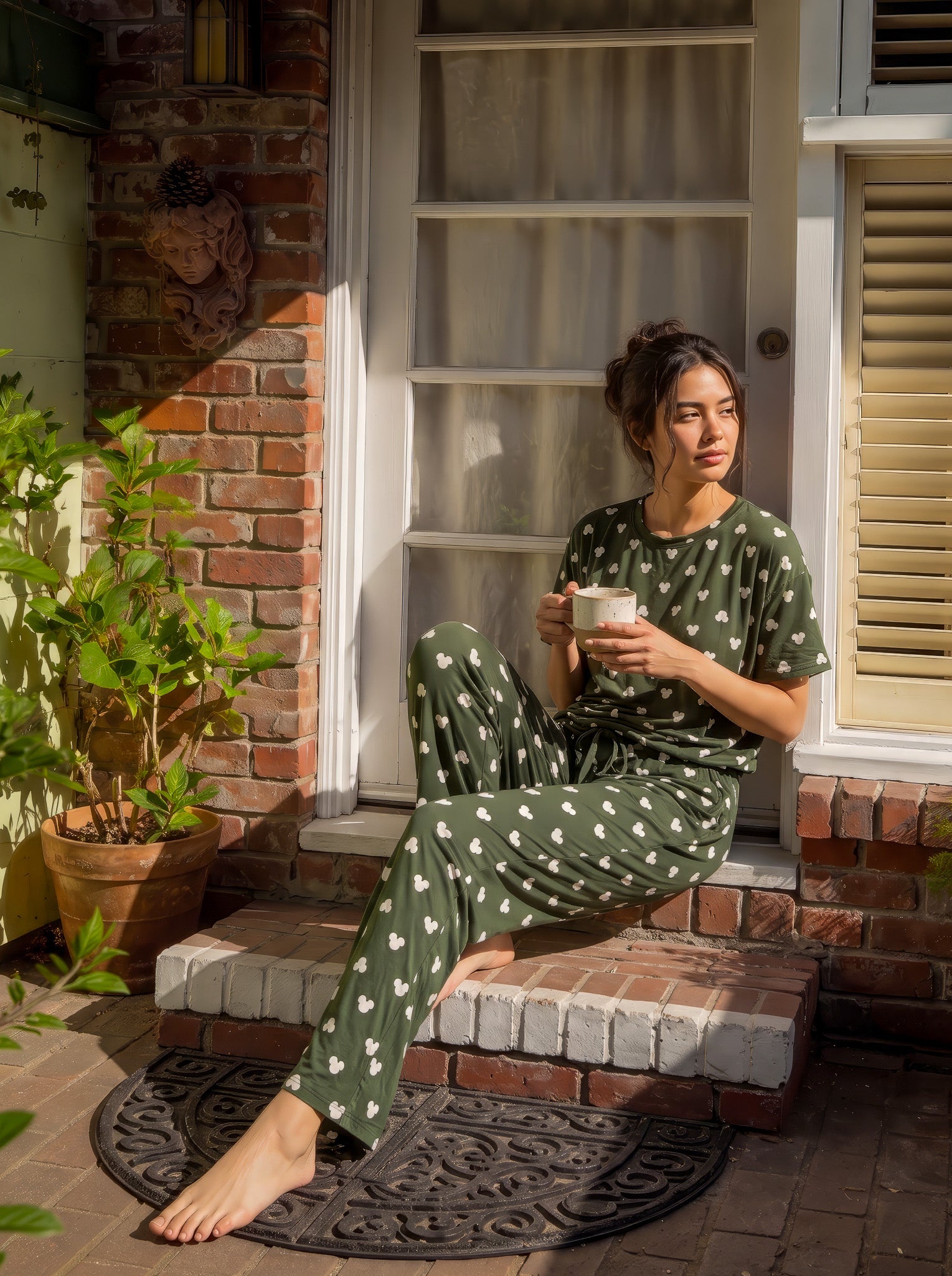 Mickey Olive Pajama Set