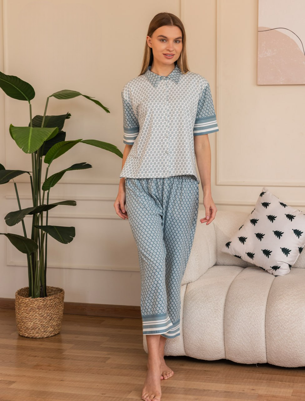 BLUE Pajama Set Big Size