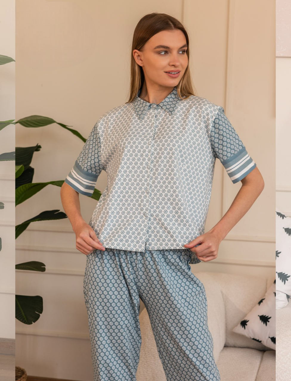 BLUE Pajama Set Big Size