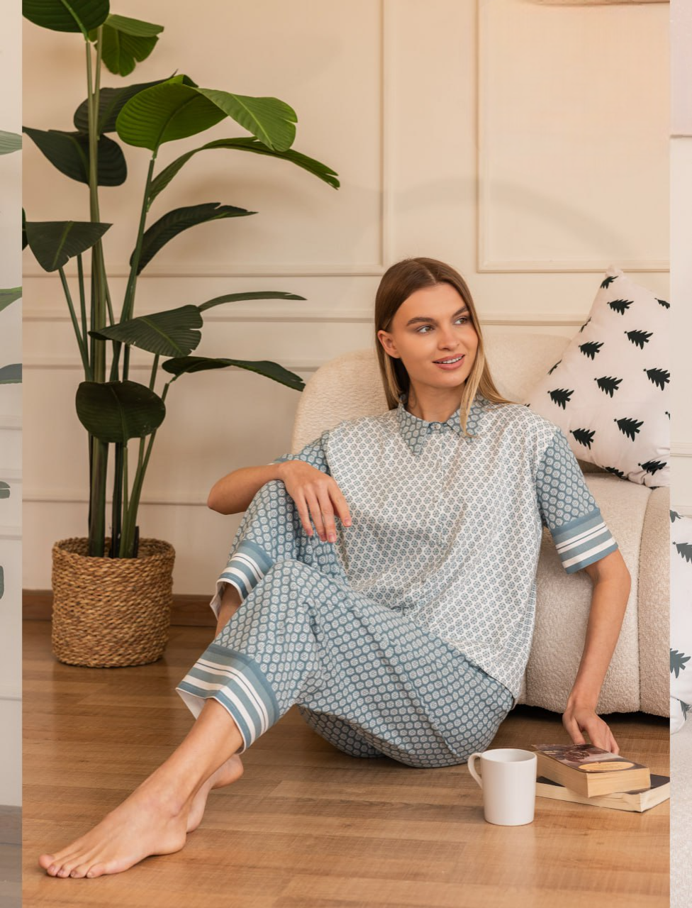 BLUE Pajama Set Big Size