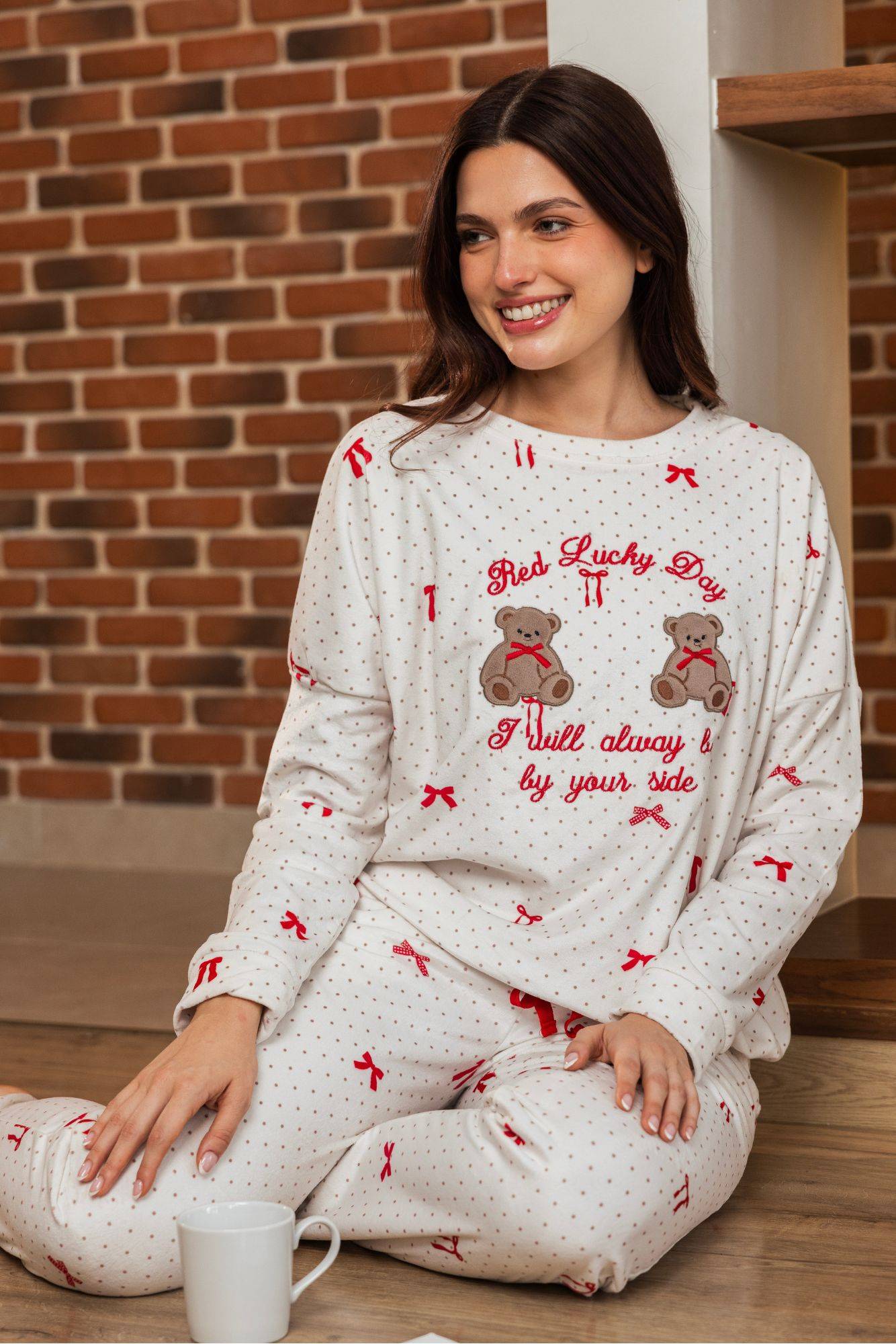 "Red Bow" Pajama Set
