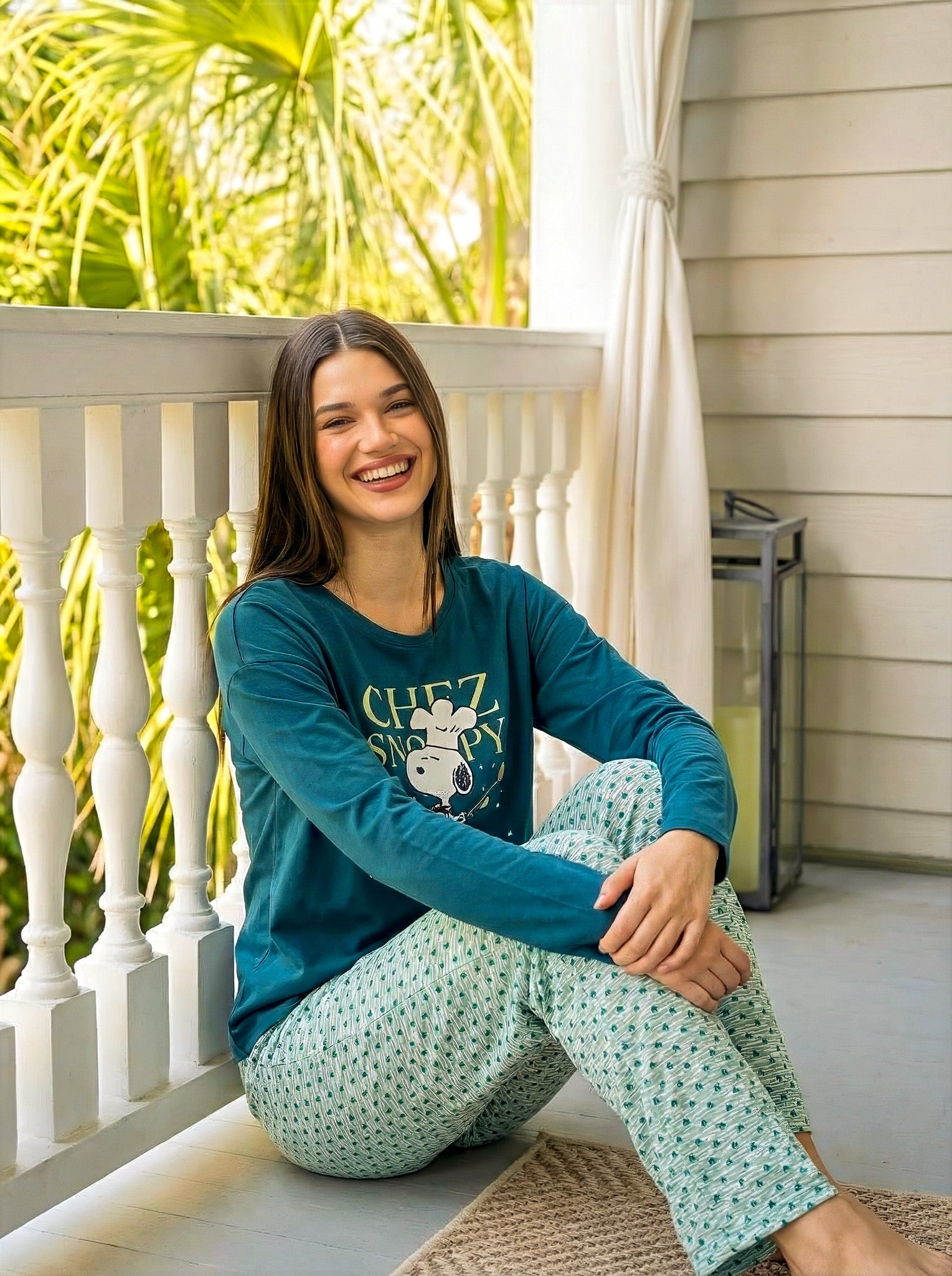 "Chez Snoopy" Pajama Set