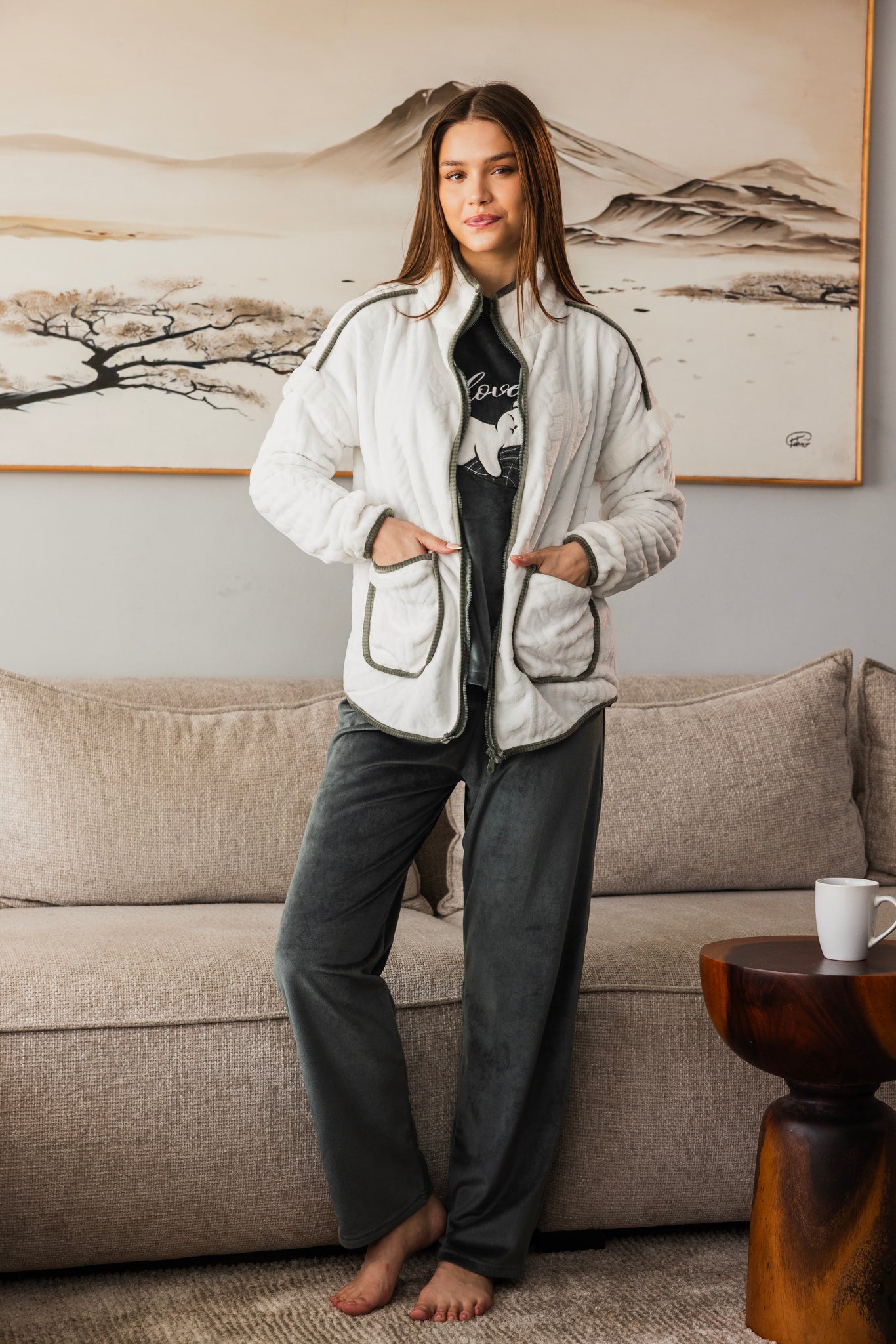 "Beloved" 3 pcs pajama set