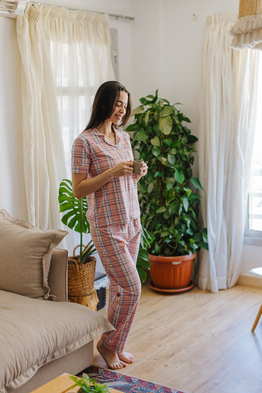 plaid pajama set