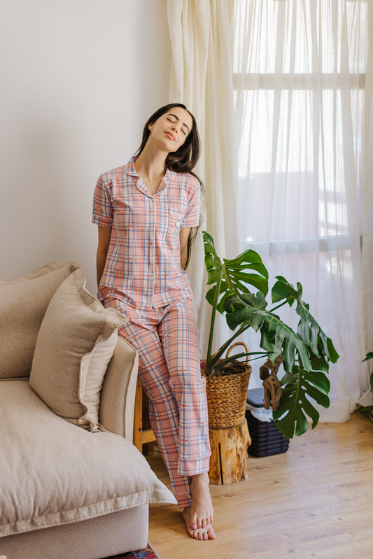plaid pajama set