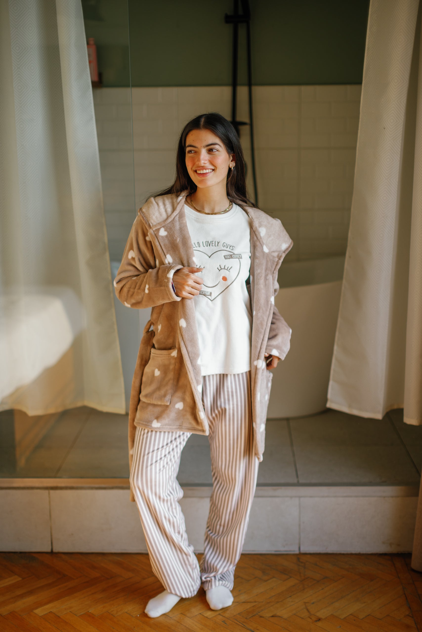 "Hello Lovely Guys" 3Pcs Pajama Set