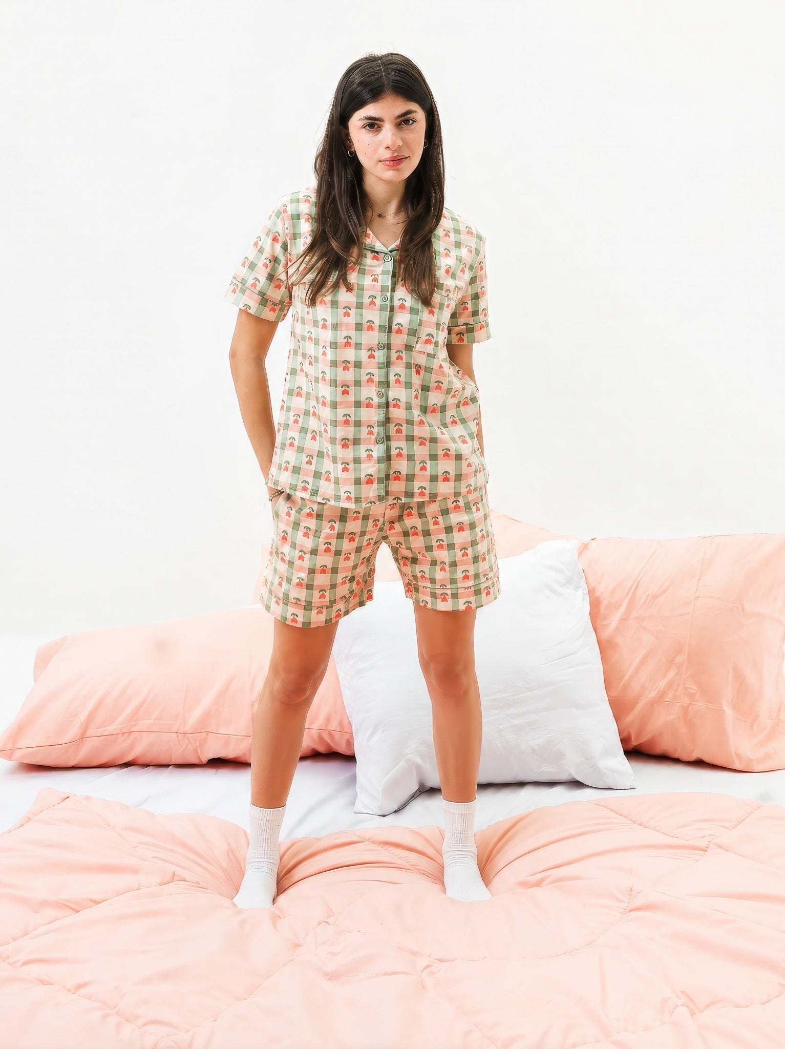 "Peach" pajama shorts