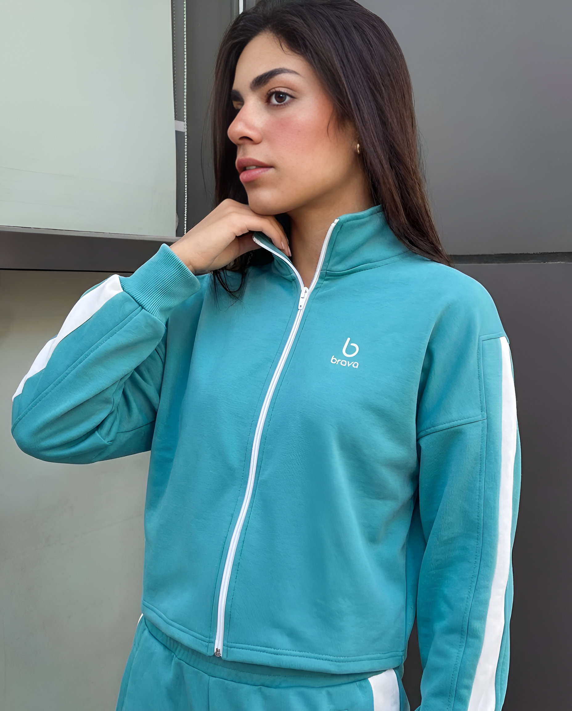 Teal Zipper Pajama Set