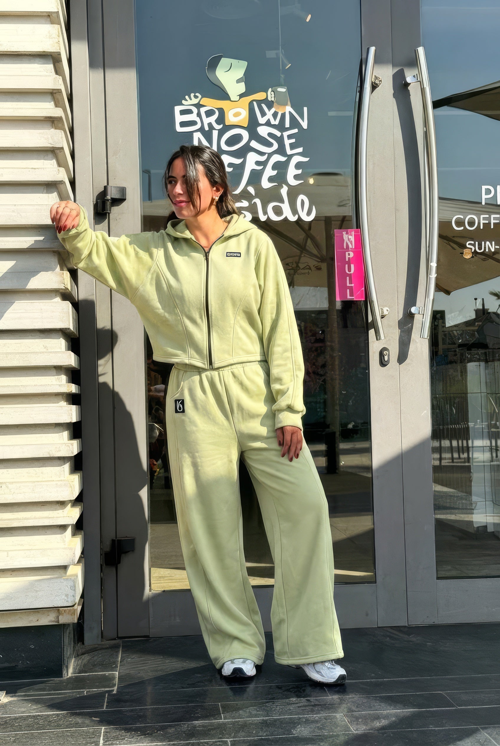 Soft Olive Zipper Pajama Set