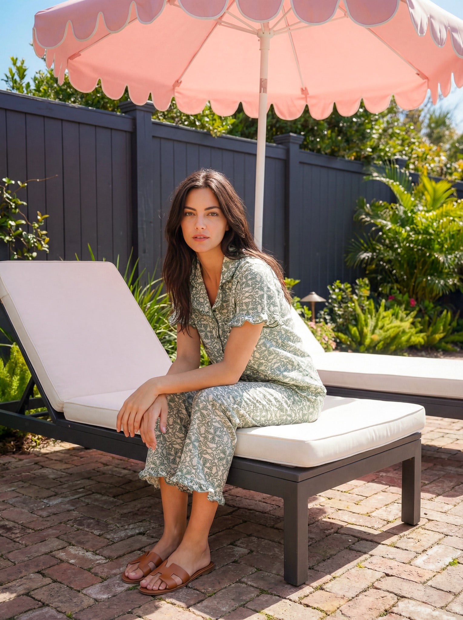 "Sage Bloom" Bermuda Pajama Set