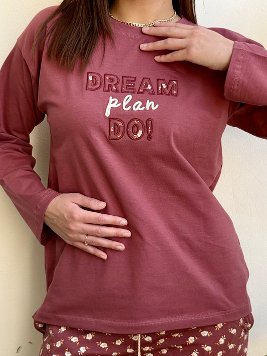 "DREAM PLAN DO" Pajama Set
