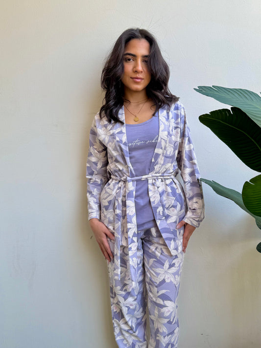 "POSITIVE VIBES" 3Pcs Pajama set