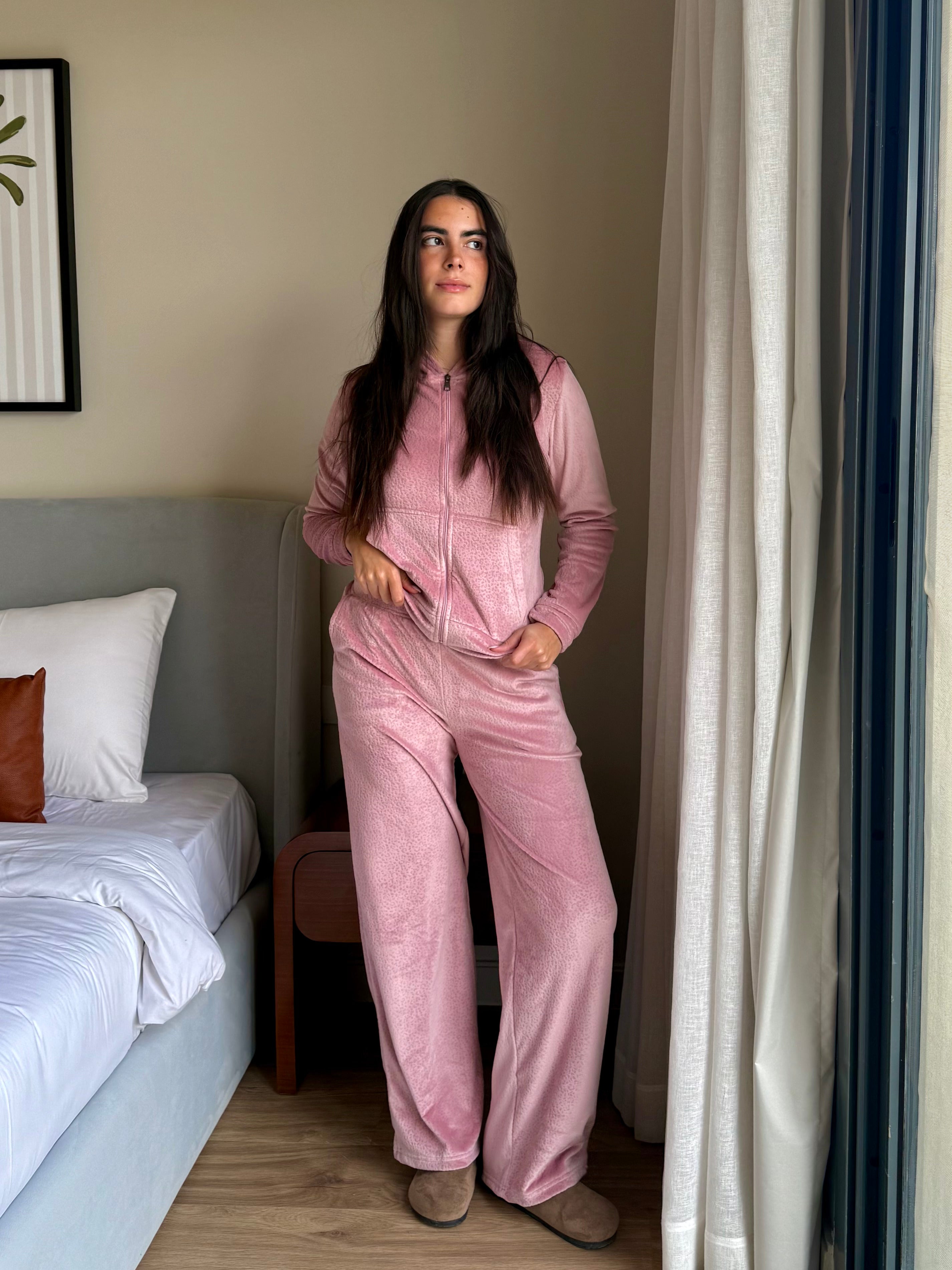 Velvet Zipper Pajama Set