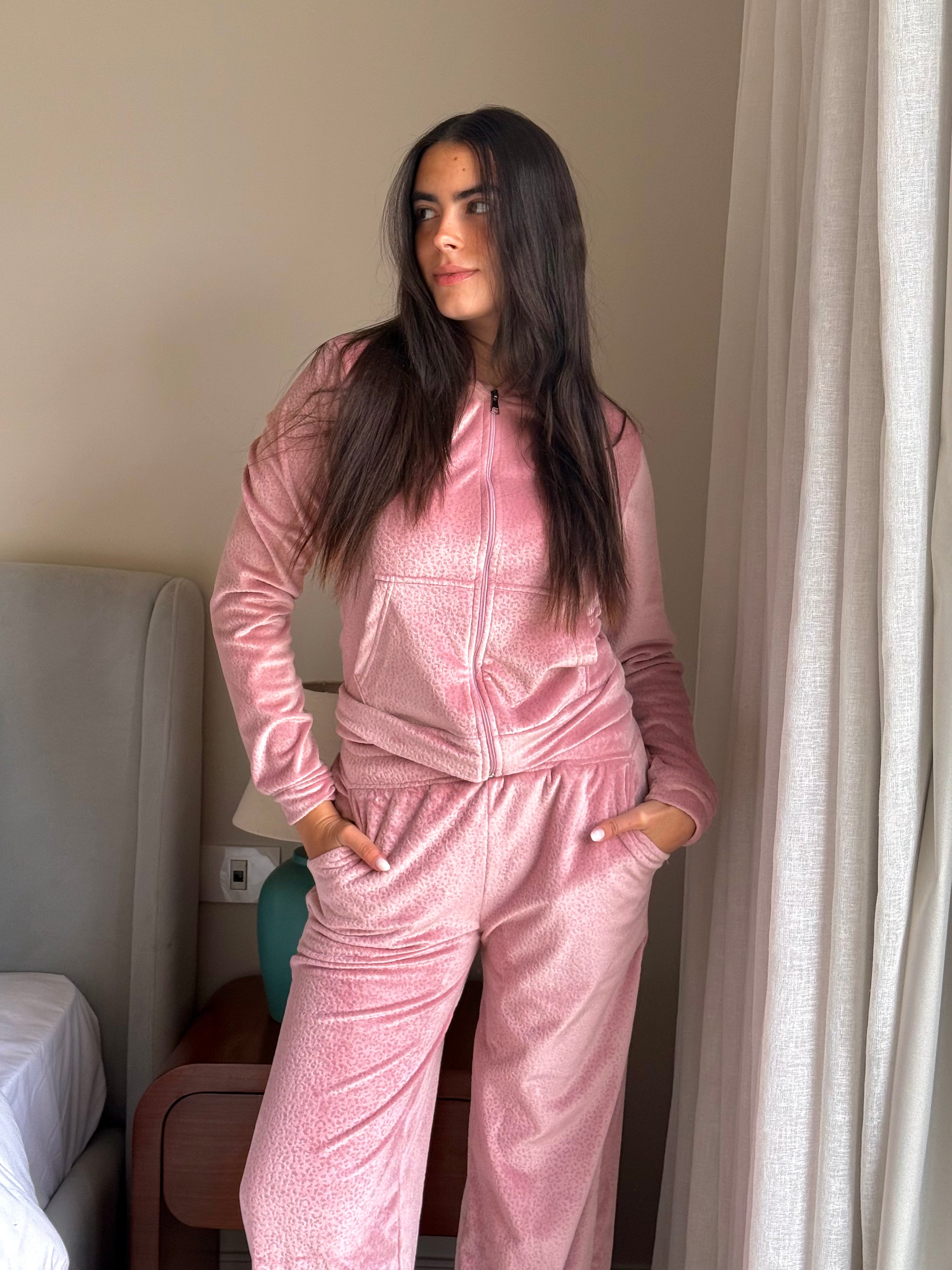 Velvet Zipper Pajama Set