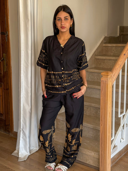 Classy Black Pajama Set