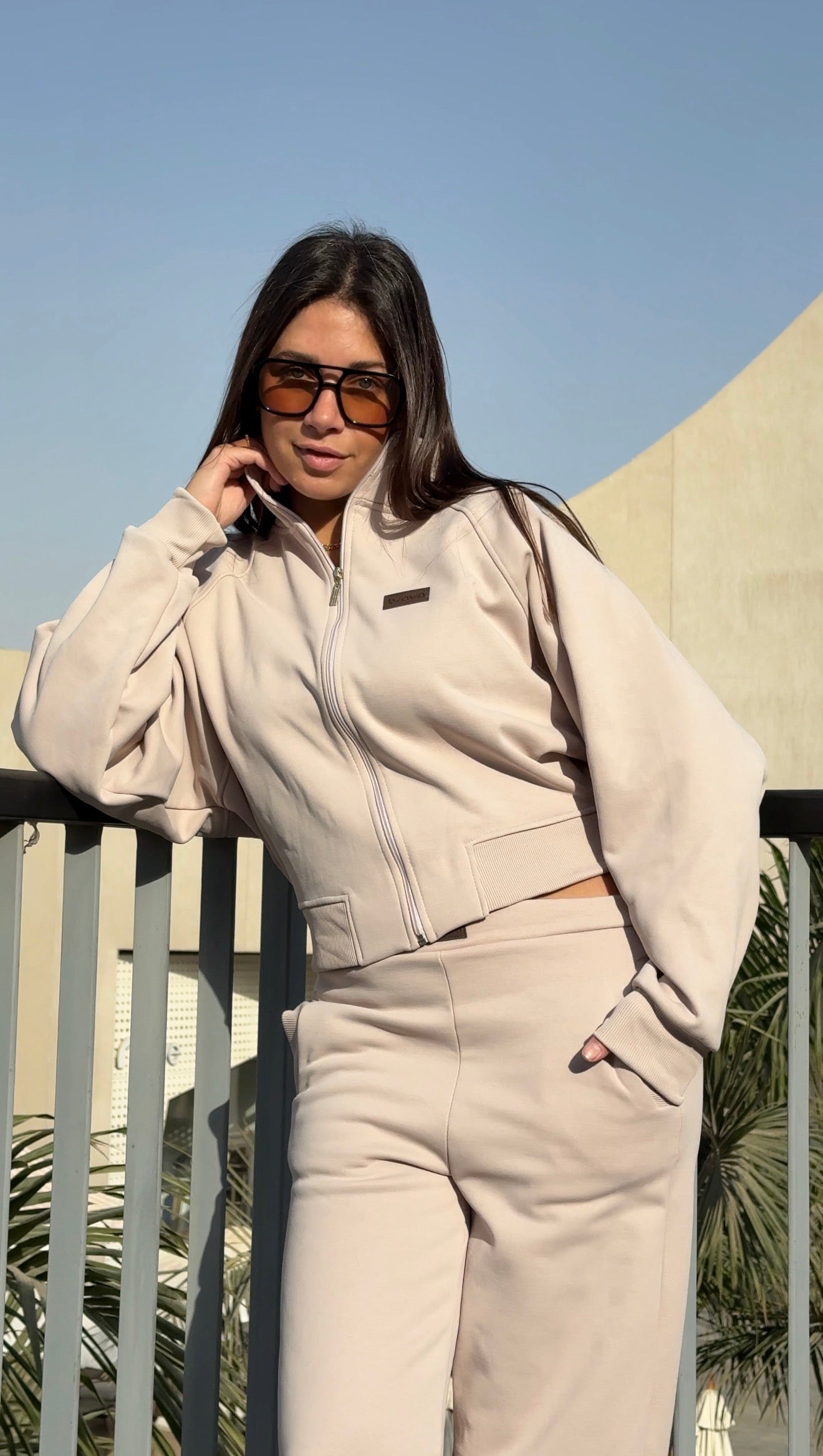 Vanilla Zipper Pajama Set