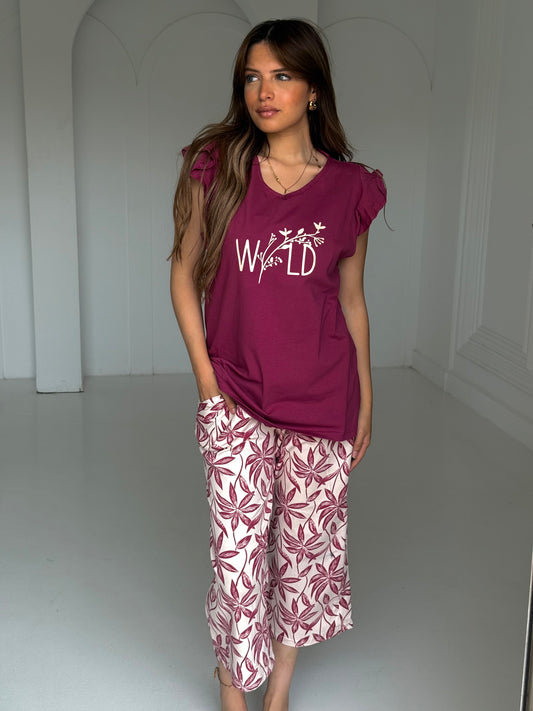 "WILD" Bermuda Pajama Set