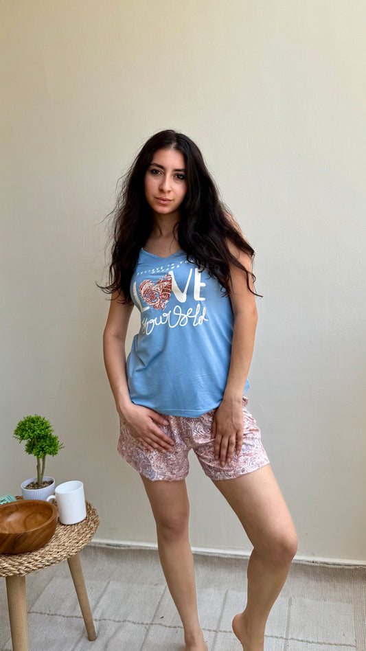 "LOVE YOURSELF" Pajama Shorts