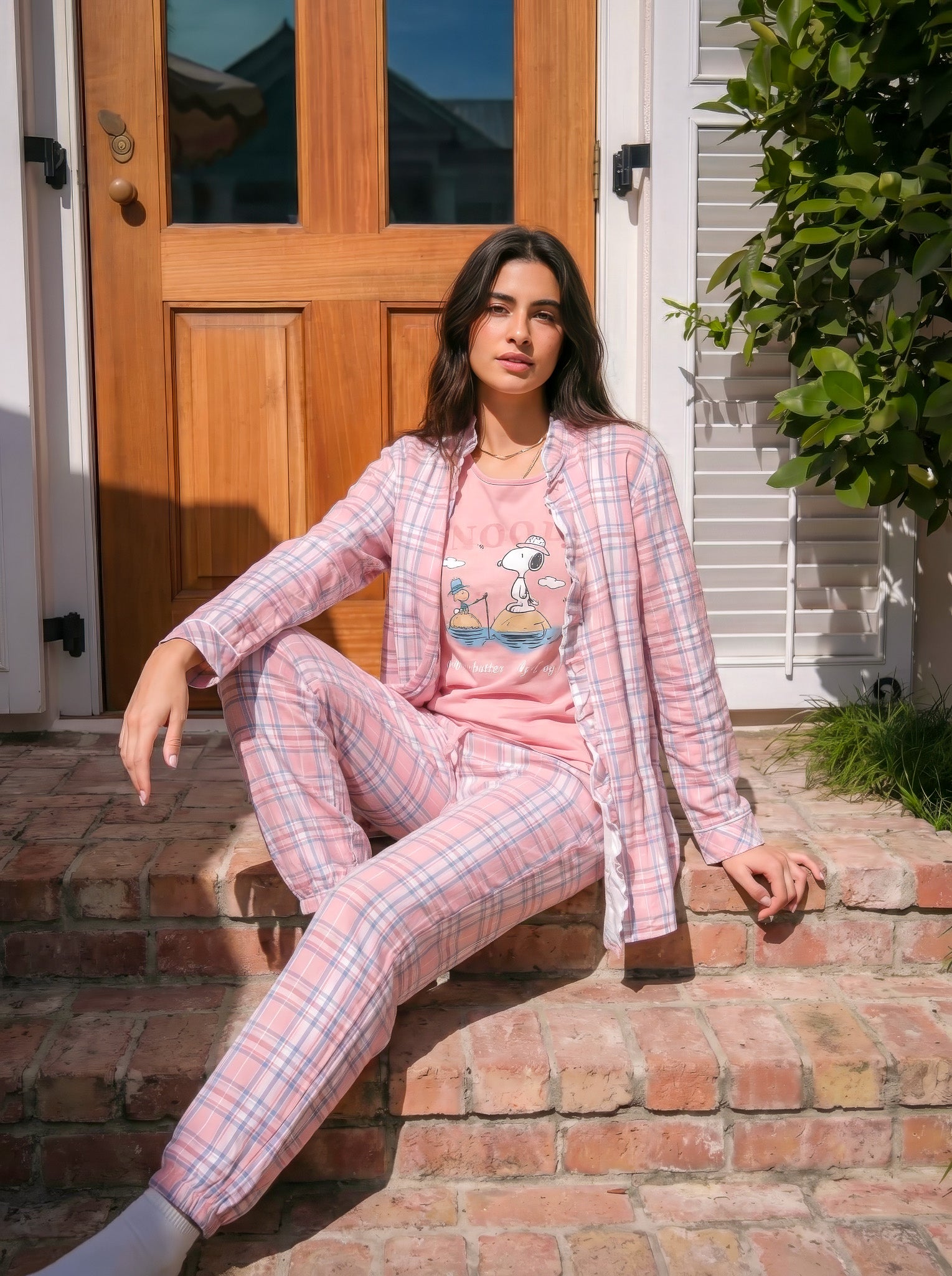 Plum Garden" 3Pcs pajama set