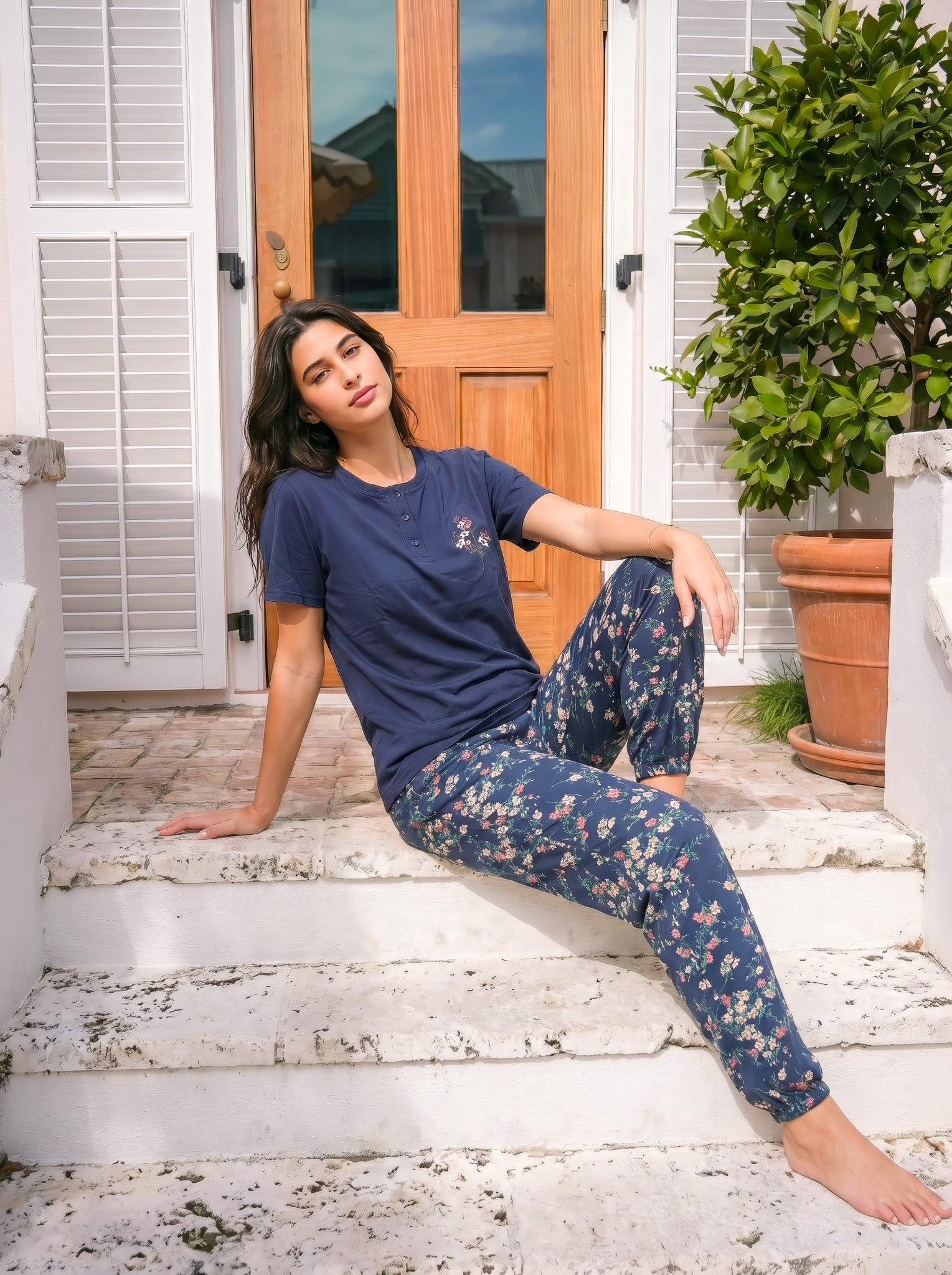 "Navy" Pajama set