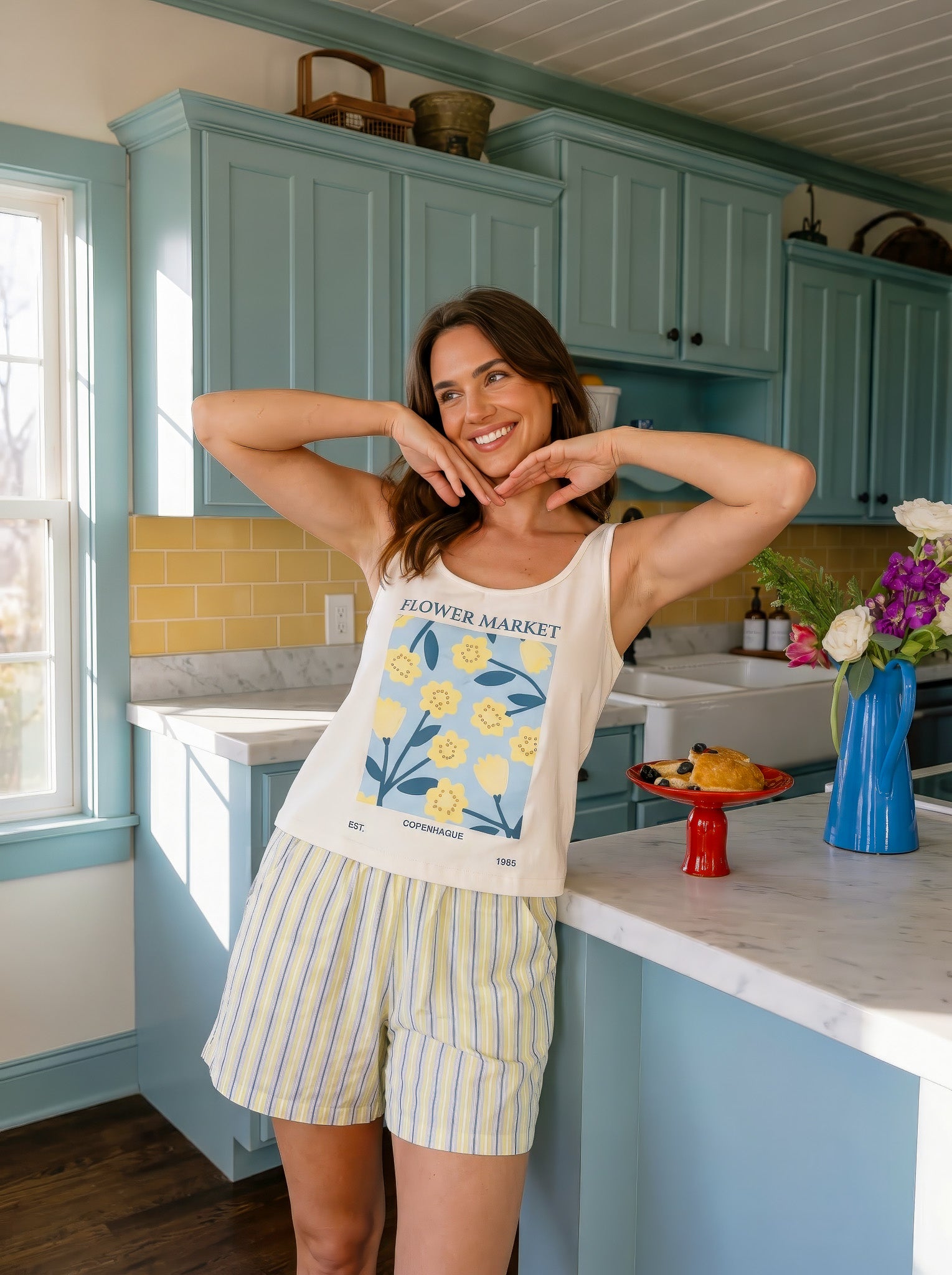 "Flower Market" Pajama Short