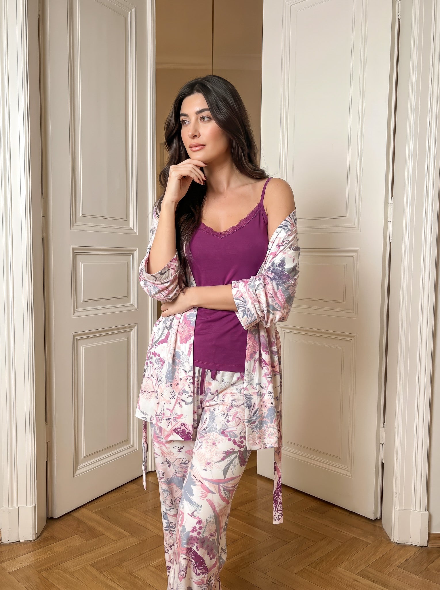 "Orchid Dream" 3Pcs Pajama Set